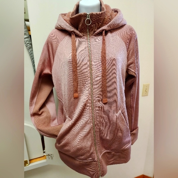 Athleta Triumph Luxe Shine Hoodie Jacket,Size Small - Picture 3 of 9